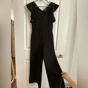 Rachel Roy black jumpsuit with ruffle sleeves, size S